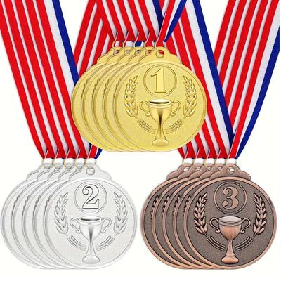15Pcs Winner Medals Golden Silver Bronze Award 1st 2nd 3rd P
