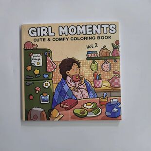 Adult Coloring Book - Girl Moments Cute & Comfy Stress Relie