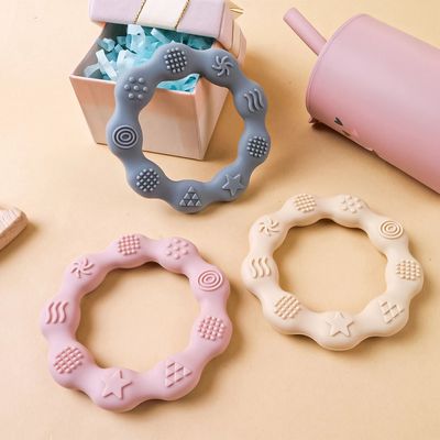 1Pcs Baby Silicone Teething Ring BPA Free Silicone Teether F