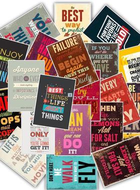 25PCS Motivational Typography Life Quotes Diary Stickers