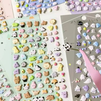 Kawaii 3D Cartoon Animal Bulgy Stickers Cute Mini Scrapbooki
