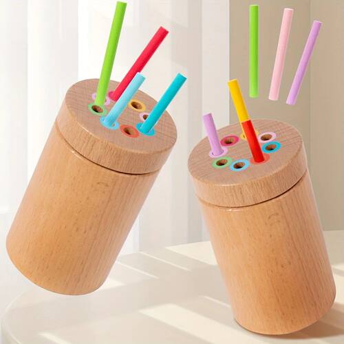 Montessori Wooden Learning Color Sorting Toys for Toddlers F