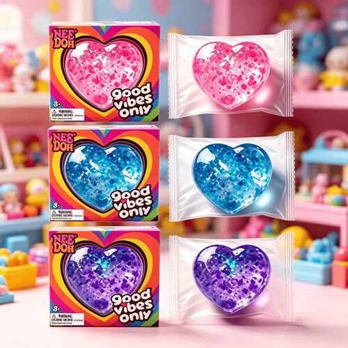 Colorful Squeeze Heart Toy Stress Relief Sensory Fidget Toy