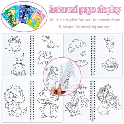 "8 Major Theme Creative Coloring Book Set: Children's Painti