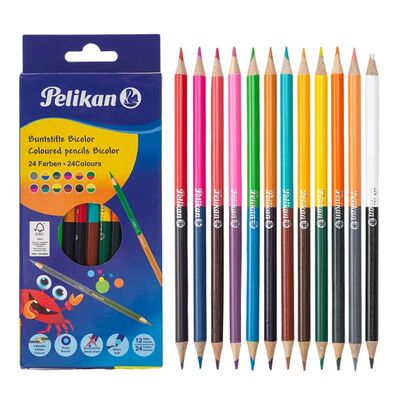 24 Colors Double Headed Pencils for Children Professional Dr