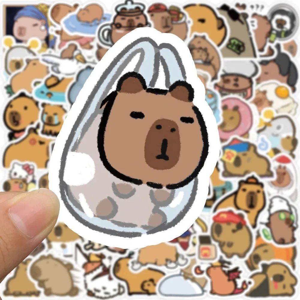 50/100pcs Cute Cartoon Animal Capybara Stickers Decals for L