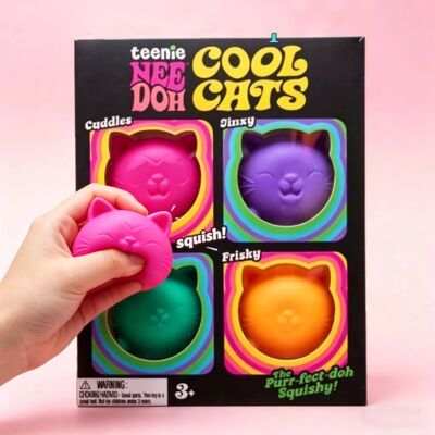 Schylling NEEDOH Cool Cat Squishy Toys Slow Rise Stress Reli