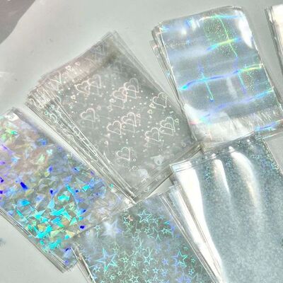 50Pcs/pack Laser Love Holographic Photocards Protector Sleev