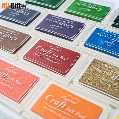 1pc 15 Colors Big Ink Pad Stamp Planner Scrapbooking Silicon