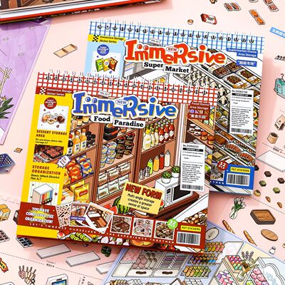 3D miniature immersive storage sticker book, exquisite illus