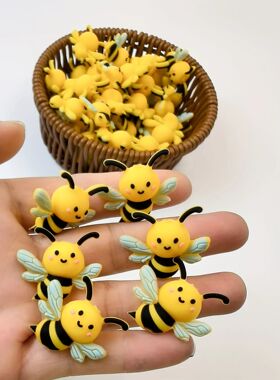 5Pcs Silicone Focal Theme 3D Bee Spacer Character Beads For