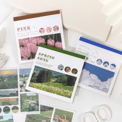 50sheets 50 Patterns Washi Paper Ins Stickers Book Aesthetic