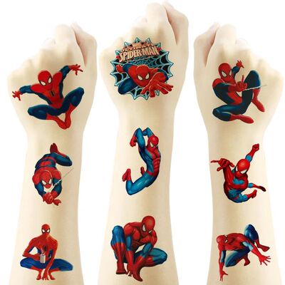 20Pcs Cartoon SpiderMan Temporary Tattoo Sticker Body Art Cu