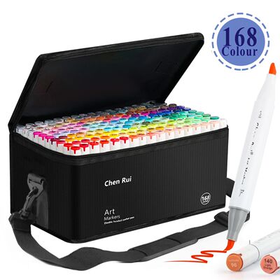 48/60/80/120/168 Color Dual Tip Art Markers – Brush & Chise