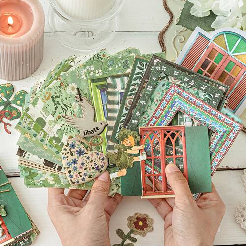 45Pcs Floral Handmade Paper Mix Material Junk Journal Planne