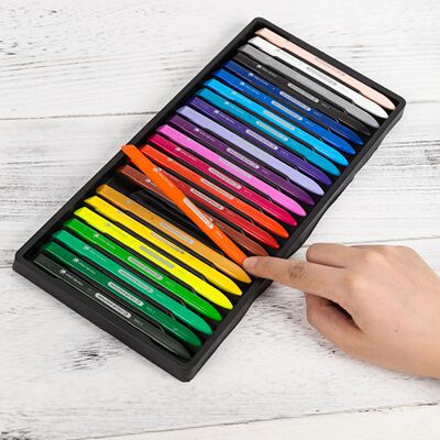 Deli 12/24 Colors Plastic Crayon Washable Non-toxic Erasable