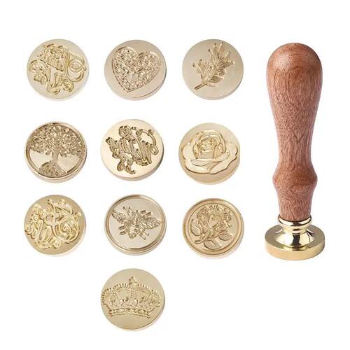 Wax Seal Copper Head Curlicue Vintage Rose DIY Scrapbooking