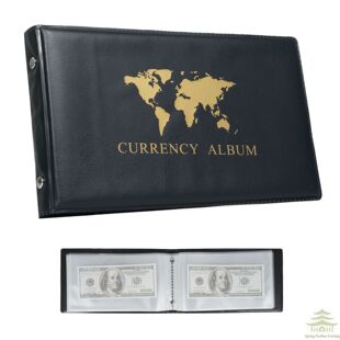 40 Pockets Banknote Currency Collecting Album 20 Sheets Clea