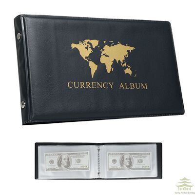 40 Pockets Banknote Currency Collecting Album 20 Sheets Clea