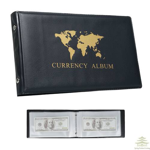 40 Pockets Banknote Currency Collecting Album 20 Sheets Clea
