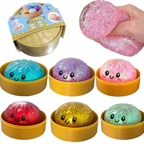 New 1-12pcs Glitter Dumpling Glitter Dumpling Squishy with B