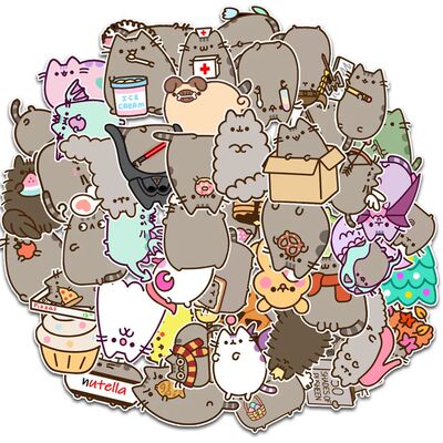 10/30/50pcs Kawaii Chunky Cat Stickers Cute Decorative Stati