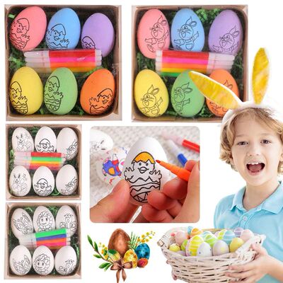 DIY Painting Easter Eggs with Paint Pen DIY Doodle Kit Easte