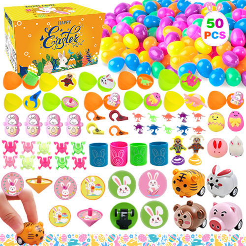 New Easter Egg Toy Printed Plastic Opening Egg Diy Bunny Gas