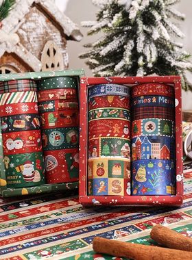 12 rolls Vintage Christmas Washi Tape Set 4 Sizes Decorative