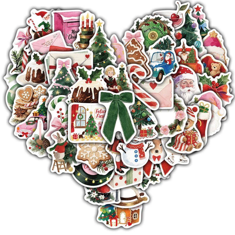 50PCS Christmas Aesthetics Stickers Notebook Bicycle Art Pic