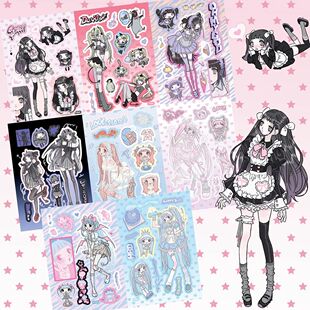 1/32PCS New Domi Sticker Book Inner Pages Cute Girl Stickers