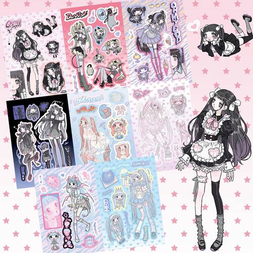 1/32PCS New Domi Sticker Book Inner Pages Cute Girl Stickers
