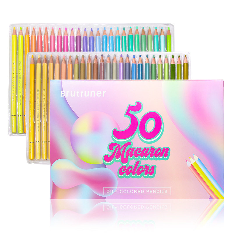 macaron 50 colors colored pencil professional pastel colorin