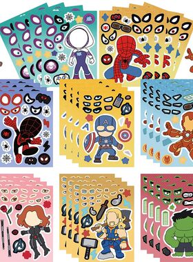 8/16Sheets  Spiderman and His Amazing Friends Stickers Puzzl