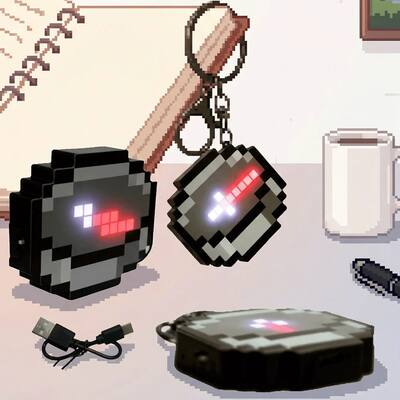 MC Compass Pixel Style Peripheral design Toy Trinket  Movabl