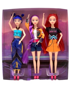 Full Set Three-person Set Witch Hunting Group Doll Vinyl Dol