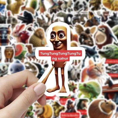105pcs Italian Brainrot Animal Stickers Funny Meme Cartoon D