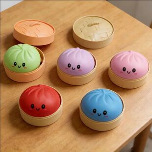 Colorful Dumpling Squishes Stress Balls Reusable Low Rebound