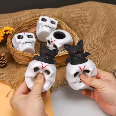 Halloween Skull Squeeze Stress Ball, Ugly Cute Squishy Skele