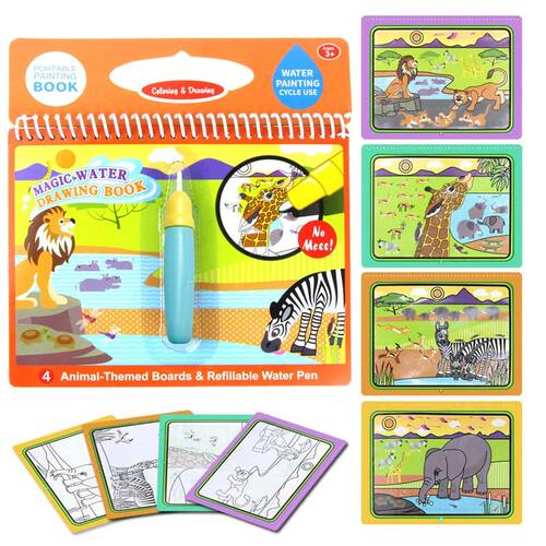 8 Types Magic Water Drawing Doodle Book & Magic Pen Coloring
