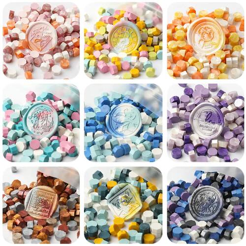 200pcs/bag Octagon Mixed Color Sealing Wax Beads For Seal St
