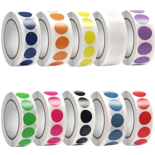 1000 PCS Color Dot Label Sticker  Classification Mark Coated