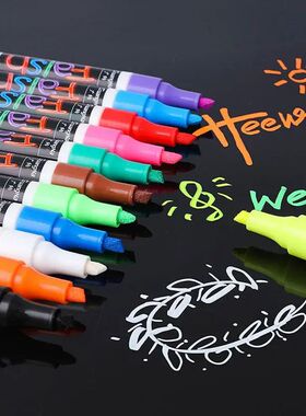 8/12 Color Erasable Multi Colored Highlighters Liquid Chalk