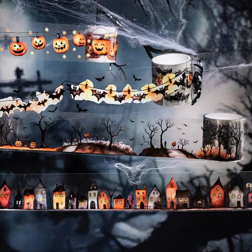 40mm * 2m Retro Halloween Party PET Stickers Creative Handbo