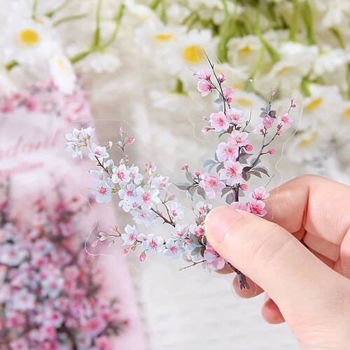 30 Pcs/Pack Vintage plant flowers PET waterproof sticker for