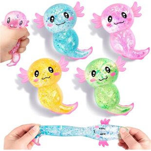 Squishy Axolotl Stress Relief Toy Glitter Malt Sugar Amphibi