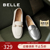 复古乐福鞋 百丽女鞋 舒适B7B1DCA4 豆豆鞋 真皮深口单鞋 子小皮鞋 新款