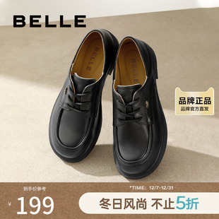 女款 子深口单鞋 春季 女鞋 A7G1DAM4 新款 百丽复古英伦风牛津鞋