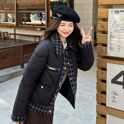 实拍设计感大码收腰羽绒服女中长款2025新款冬装韩版加厚棉服外套