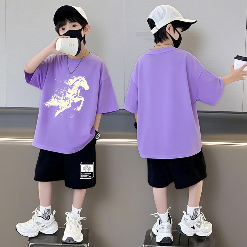 男童短袖短裤纯棉套装夏季透气韩版童装帅气儿童洋气夏装两件套潮